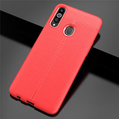 Silikon Hülle Handyhülle Gummi Schutzhülle Flexible Leder Tasche für Samsung Galaxy A20s Rot