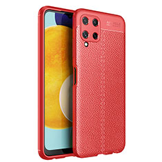 Silikon Hülle Handyhülle Gummi Schutzhülle Flexible Leder Tasche für Samsung Galaxy A22 4G Rot