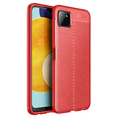 Silikon Hülle Handyhülle Gummi Schutzhülle Flexible Leder Tasche für Samsung Galaxy A22s 5G Rot