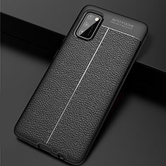 Silikon Hülle Handyhülle Gummi Schutzhülle Flexible Leder Tasche für Samsung Galaxy A41 Schwarz
