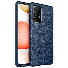 Silikon Hülle Handyhülle Gummi Schutzhülle Flexible Leder Tasche für Samsung Galaxy A52 4G Blau