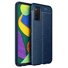 Silikon Hülle Handyhülle Gummi Schutzhülle Flexible Leder Tasche für Samsung Galaxy F52 5G Blau