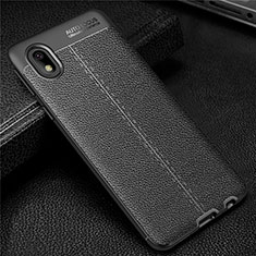 Silikon Hülle Handyhülle Gummi Schutzhülle Flexible Leder Tasche für Samsung Galaxy M01 Core Schwarz