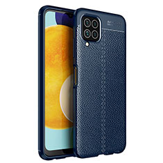 Silikon Hülle Handyhülle Gummi Schutzhülle Flexible Leder Tasche für Samsung Galaxy M32 4G Blau