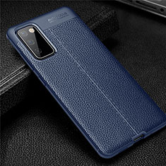 Silikon Hülle Handyhülle Gummi Schutzhülle Flexible Leder Tasche für Samsung Galaxy S20 FE 4G Blau