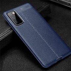 Silikon Hülle Handyhülle Gummi Schutzhülle Flexible Leder Tasche für Samsung Galaxy S20 Lite 5G Blau