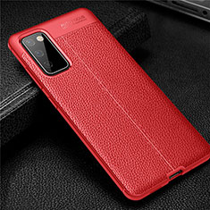 Silikon Hülle Handyhülle Gummi Schutzhülle Flexible Leder Tasche für Samsung Galaxy S20 Lite 5G Rot