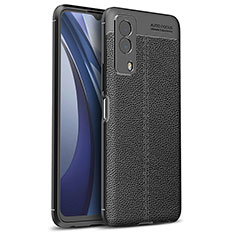 Silikon Hülle Handyhülle Gummi Schutzhülle Flexible Leder Tasche für Vivo iQOO Z5x 5G Schwarz