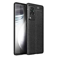 Silikon Hülle Handyhülle Gummi Schutzhülle Flexible Leder Tasche für Vivo X60 Pro 5G Schwarz