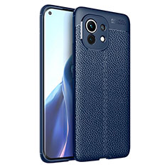 Silikon Hülle Handyhülle Gummi Schutzhülle Flexible Leder Tasche für Xiaomi Mi 11 Lite 5G Blau