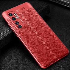 Silikon Hülle Handyhülle Gummi Schutzhülle Flexible Leder Tasche für Xiaomi Mi Note 10 Lite Rot