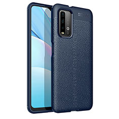 Silikon Hülle Handyhülle Gummi Schutzhülle Flexible Leder Tasche für Xiaomi Redmi Note 9 4G Blau