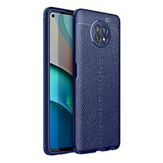 Silikon Hülle Handyhülle Gummi Schutzhülle Flexible Leder Tasche für Xiaomi Redmi Note 9 5G Blau