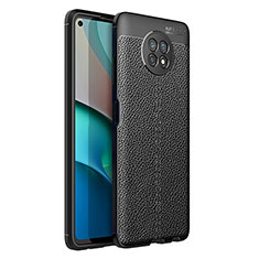 Silikon Hülle Handyhülle Gummi Schutzhülle Flexible Leder Tasche für Xiaomi Redmi Note 9 5G Schwarz