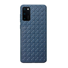 Silikon Hülle Handyhülle Gummi Schutzhülle Flexible Leder Tasche H01 für Huawei Honor V30 5G Blau