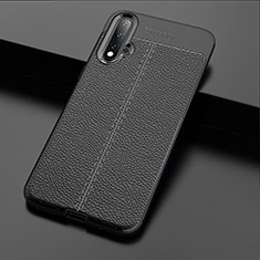 Silikon Hülle Handyhülle Gummi Schutzhülle Flexible Leder Tasche H01 für Huawei Nova 5 Pro Schwarz