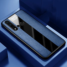 Silikon Hülle Handyhülle Gummi Schutzhülle Flexible Leder Tasche H01 für Huawei P20 Lite (2019) Blau