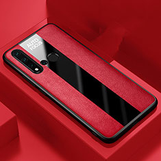 Silikon Hülle Handyhülle Gummi Schutzhülle Flexible Leder Tasche H01 für Huawei P20 Lite (2019) Rot