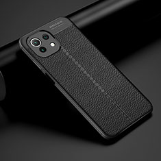 Silikon Hülle Handyhülle Gummi Schutzhülle Flexible Leder Tasche H01 für Xiaomi Mi 11 5G Schwarz