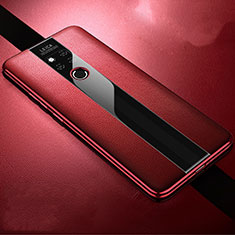 Silikon Hülle Handyhülle Gummi Schutzhülle Flexible Leder Tasche H02 für Huawei Mate 20 X 5G Rot