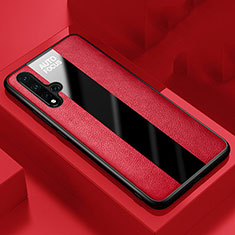 Silikon Hülle Handyhülle Gummi Schutzhülle Flexible Leder Tasche H02 für Huawei Nova 5 Rot