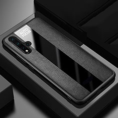 Silikon Hülle Handyhülle Gummi Schutzhülle Flexible Leder Tasche H02 für Huawei Nova 5 Schwarz