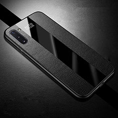 Silikon Hülle Handyhülle Gummi Schutzhülle Flexible Leder Tasche H02 für Samsung Galaxy Note 10 5G Schwarz
