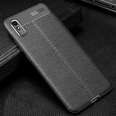 Silikon Hülle Handyhülle Gummi Schutzhülle Flexible Leder Tasche H02 für Xiaomi Redmi 9i Schwarz