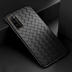 Silikon Hülle Handyhülle Gummi Schutzhülle Flexible Leder Tasche H03 für Huawei Honor 30 Lite 5G Schwarz