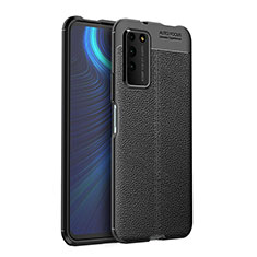 Silikon Hülle Handyhülle Gummi Schutzhülle Flexible Leder Tasche H03 für Huawei Honor X10 5G Schwarz