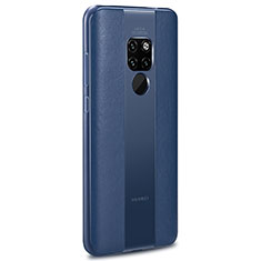 Silikon Hülle Handyhülle Gummi Schutzhülle Flexible Leder Tasche H03 für Huawei Mate 20 X 5G Blau