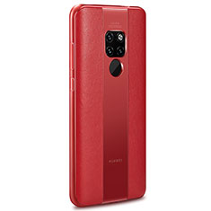 Silikon Hülle Handyhülle Gummi Schutzhülle Flexible Leder Tasche H03 für Huawei Mate 20 X 5G Rot