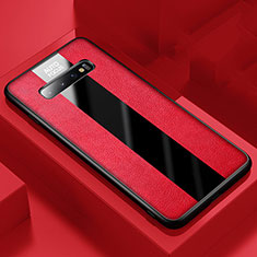 Silikon Hülle Handyhülle Gummi Schutzhülle Flexible Leder Tasche H03 für Samsung Galaxy S10 Rot