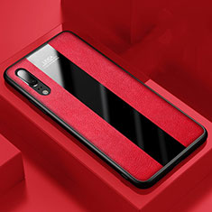 Silikon Hülle Handyhülle Gummi Schutzhülle Flexible Leder Tasche H04 für Huawei P20 Rot