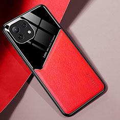 Silikon Hülle Handyhülle Gummi Schutzhülle Flexible Leder Tasche H05 für Xiaomi Mi 11 Lite 5G NE Rot