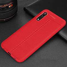 Silikon Hülle Handyhülle Gummi Schutzhülle Flexible Leder Tasche H06 für Huawei P20 Rot