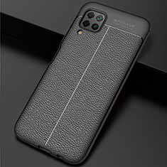 Silikon Hülle Handyhülle Gummi Schutzhülle Flexible Leder Tasche H06 für Huawei P40 Lite Schwarz