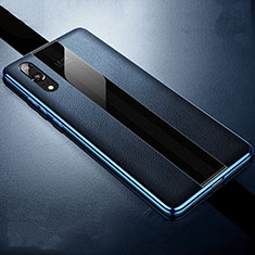 Silikon Hülle Handyhülle Gummi Schutzhülle Flexible Leder Tasche H07 für Huawei P20 Blau