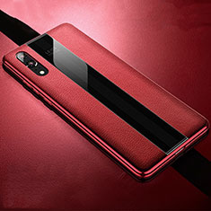 Silikon Hülle Handyhülle Gummi Schutzhülle Flexible Leder Tasche H07 für Huawei P20 Rot