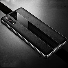 Silikon Hülle Handyhülle Gummi Schutzhülle Flexible Leder Tasche H07 für Huawei P20 Schwarz