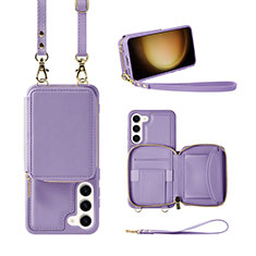 Silikon Hülle Handyhülle Gummi Schutzhülle Flexible Leder Tasche JM1 für Samsung Galaxy S22 5G Violett