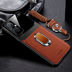 Silikon Hülle Handyhülle Gummi Schutzhülle Flexible Leder Tasche mit Magnetisch FL1 für OnePlus Nord N20 5G Braun