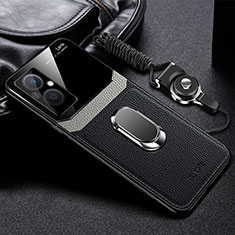 Silikon Hülle Handyhülle Gummi Schutzhülle Flexible Leder Tasche mit Magnetisch FL1 für Oppo F21 Pro 5G Schwarz