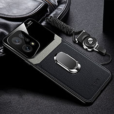 Silikon Hülle Handyhülle Gummi Schutzhülle Flexible Leder Tasche mit Magnetisch FL1 für Oppo Find X5 Pro 5G Schwarz