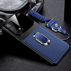 Silikon Hülle Handyhülle Gummi Schutzhülle Flexible Leder Tasche mit Magnetisch FL1 für Oppo K9 5G Blau