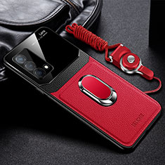 Silikon Hülle Handyhülle Gummi Schutzhülle Flexible Leder Tasche mit Magnetisch FL1 für Oppo K9 5G Rot