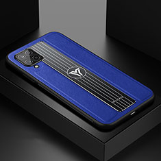 Silikon Hülle Handyhülle Gummi Schutzhülle Flexible Leder Tasche mit Magnetisch FL1 für Samsung Galaxy A12 5G Blau