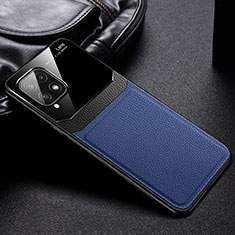 Silikon Hülle Handyhülle Gummi Schutzhülle Flexible Leder Tasche mit Magnetisch FL1 für Samsung Galaxy A22 4G Blau