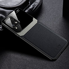 Silikon Hülle Handyhülle Gummi Schutzhülle Flexible Leder Tasche mit Magnetisch FL1 für Samsung Galaxy A22 4G Schwarz