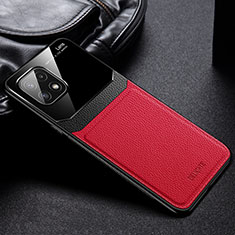 Silikon Hülle Handyhülle Gummi Schutzhülle Flexible Leder Tasche mit Magnetisch FL1 für Samsung Galaxy A22 5G Rot